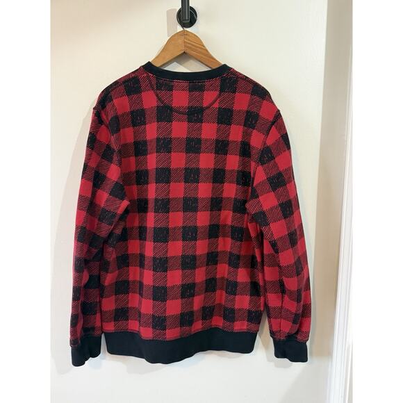 L.L. Bean Men’s Red & Black Check Embossed Fleece Logo Medium - Picture 2 of 7